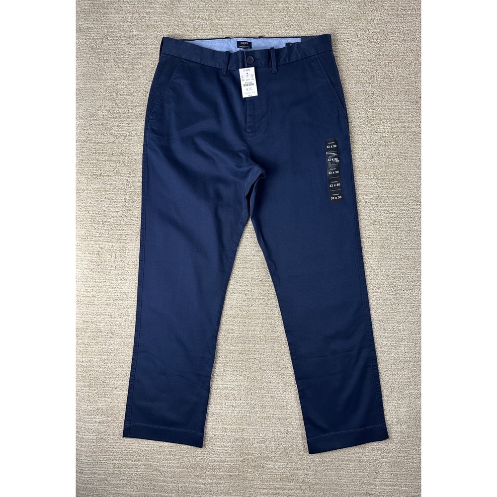 J.Crew Original Chino Pants Mens 32x30 Navy Blue Straight Fit Stretch CO400